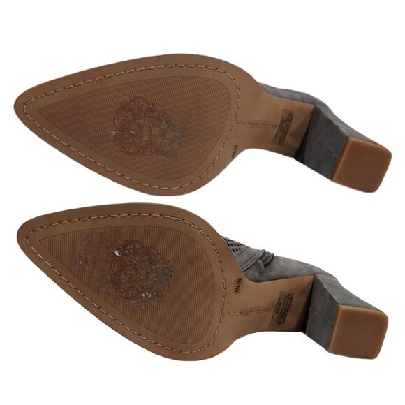 NWOT Vince Camuto Levesna Grey Suede Leather Cut Out Block Heel Boots Size 9M - Picture 10 of 11